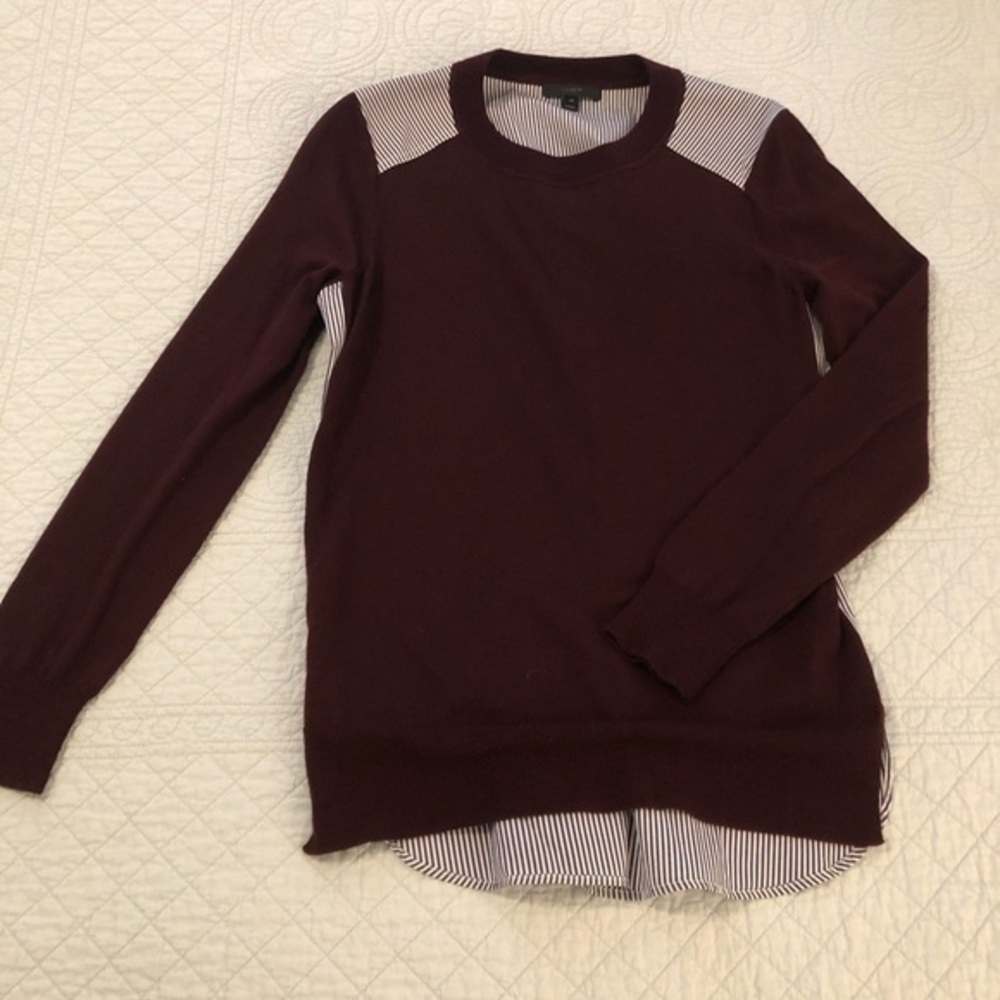 J Crew Mixed Media merino wool sweater top. Size XS.